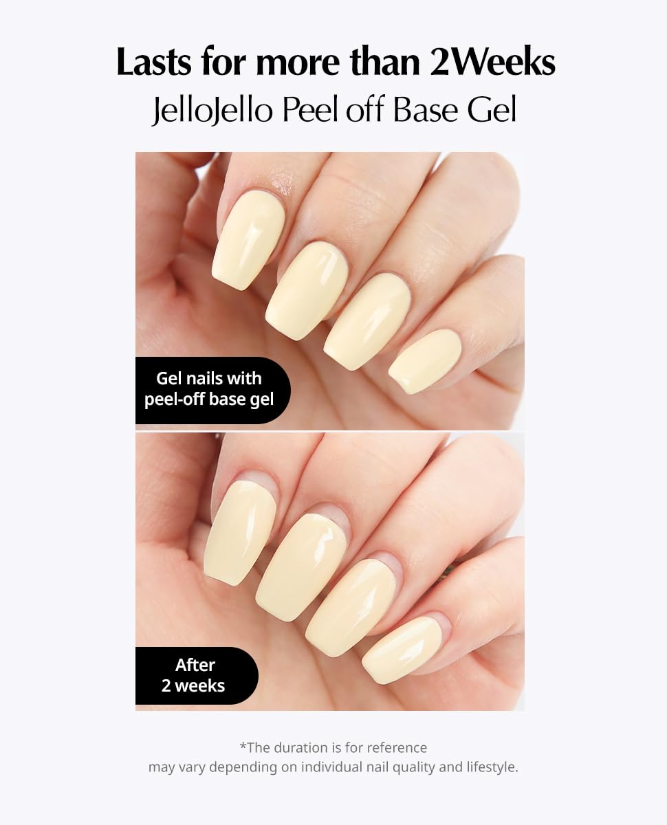 JelloJello brush spreading base gel showing thin even texture benefit