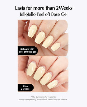 JelloJello brush spreading base gel showing thin even texture benefit