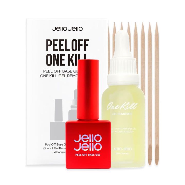 JelloJello front packaging showing peel-off kit and easy removal benefit