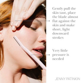 JENNY PATINKIN before and after cheek comparison showing smoother skin