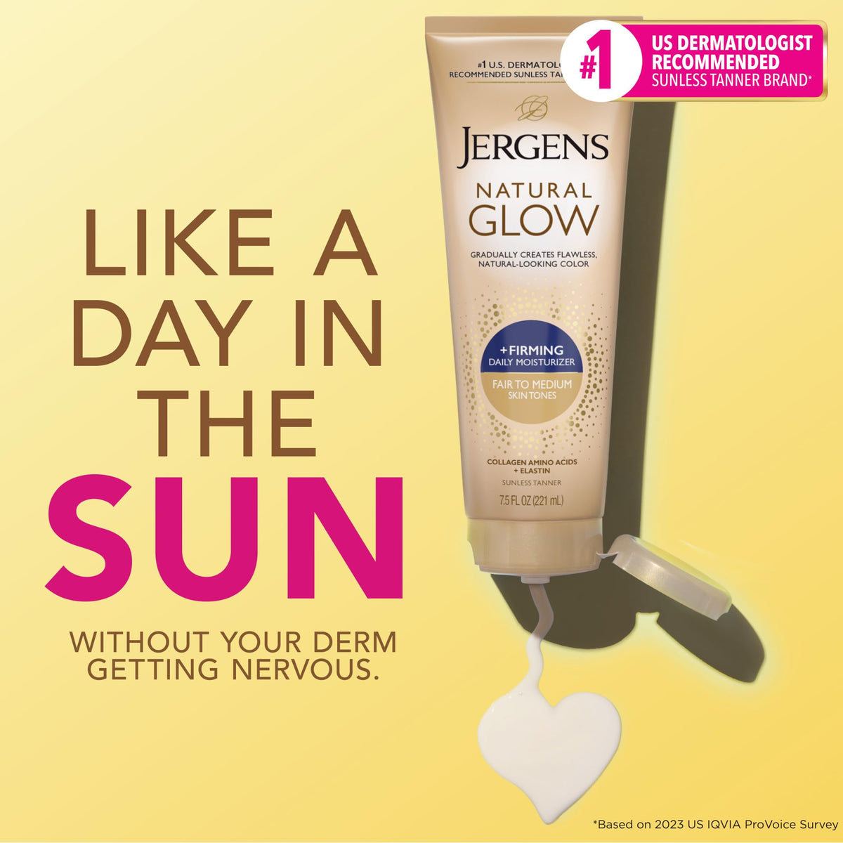 Jergens lotion application with mitt demonstrating streak-free, even tan application