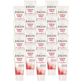 Jergens front packaging showing cherry almond scent and compact 2 oz convenience