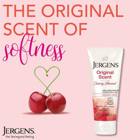 Jergens being applied to hands highlighting quick absorption and softer-feeling skin
