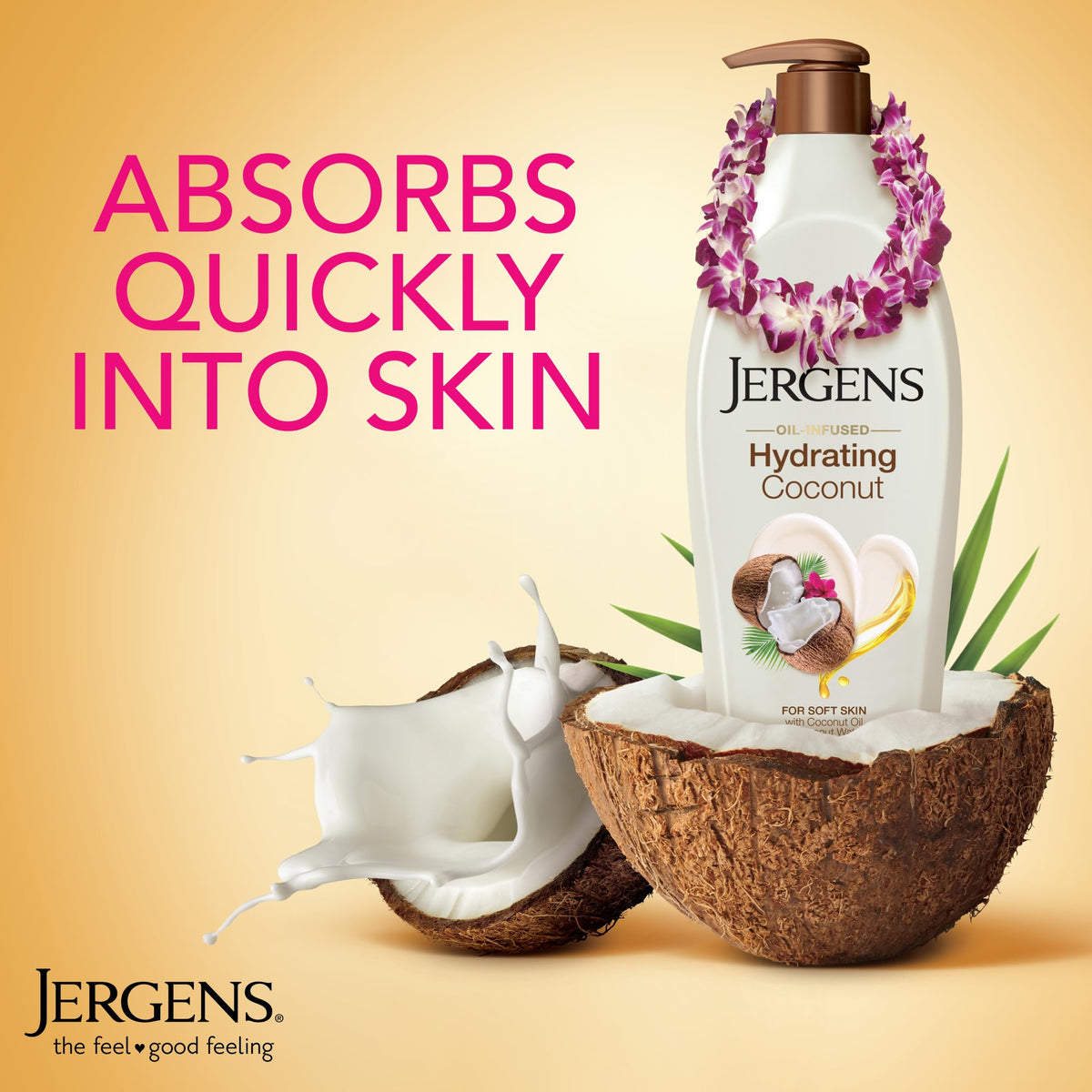 Jergens lotion texture close-up highlighting smooth, non-greasy finish