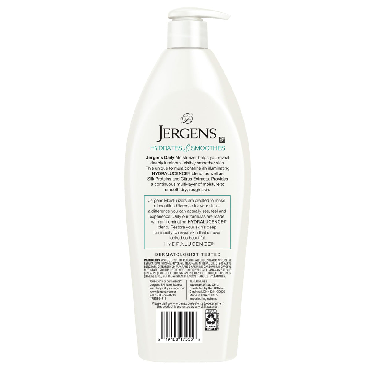 Jergens bottle placed on bathroom shelf conveying daily routine ease