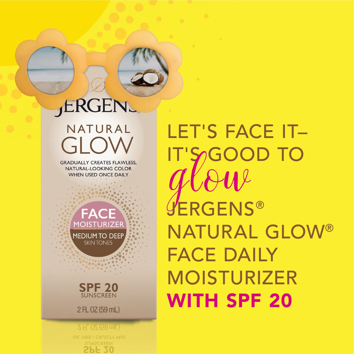 Jergens application on cheek demonstrating even blending and glow