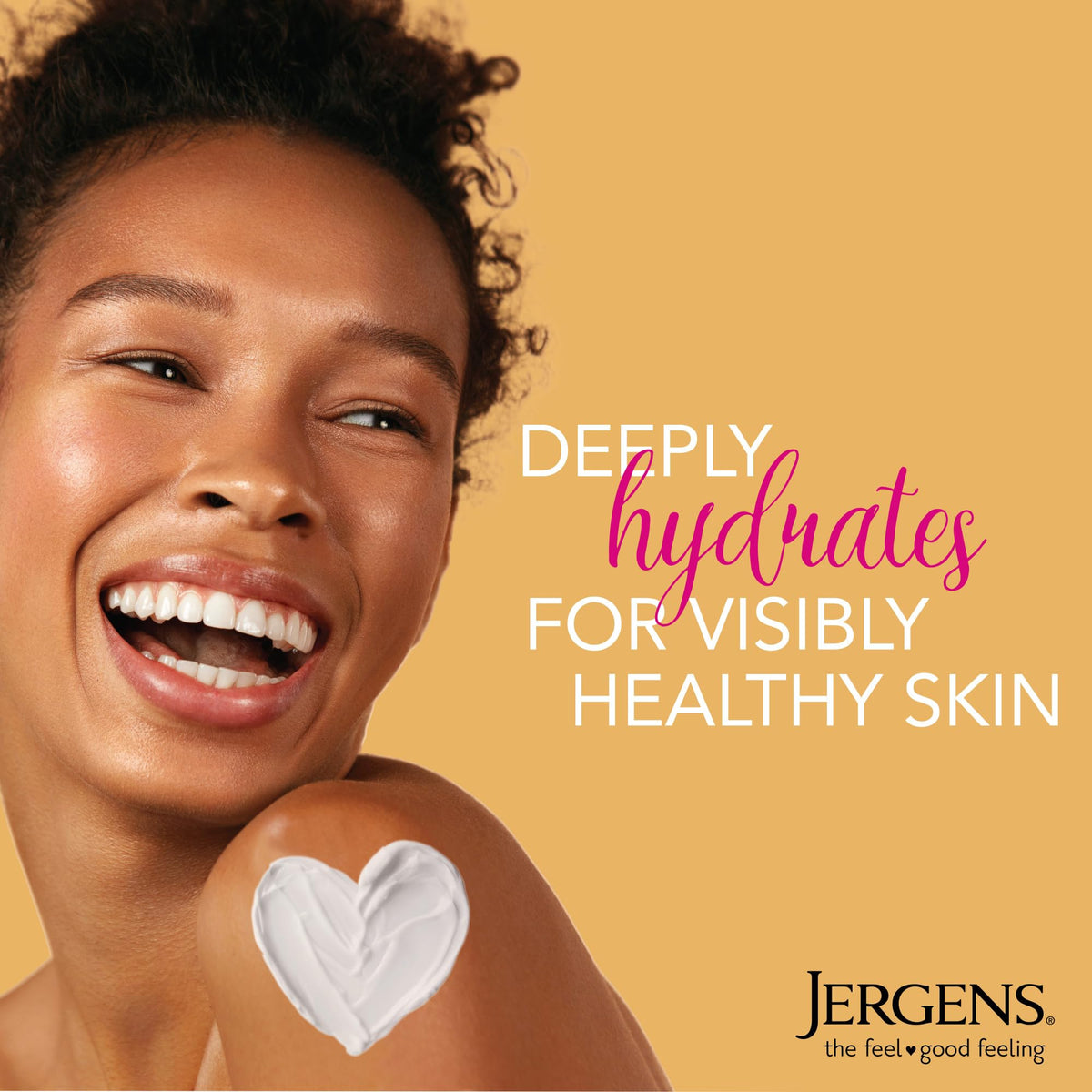 Jergens with honey jar highlighting honey ingredient and nourishing benefit