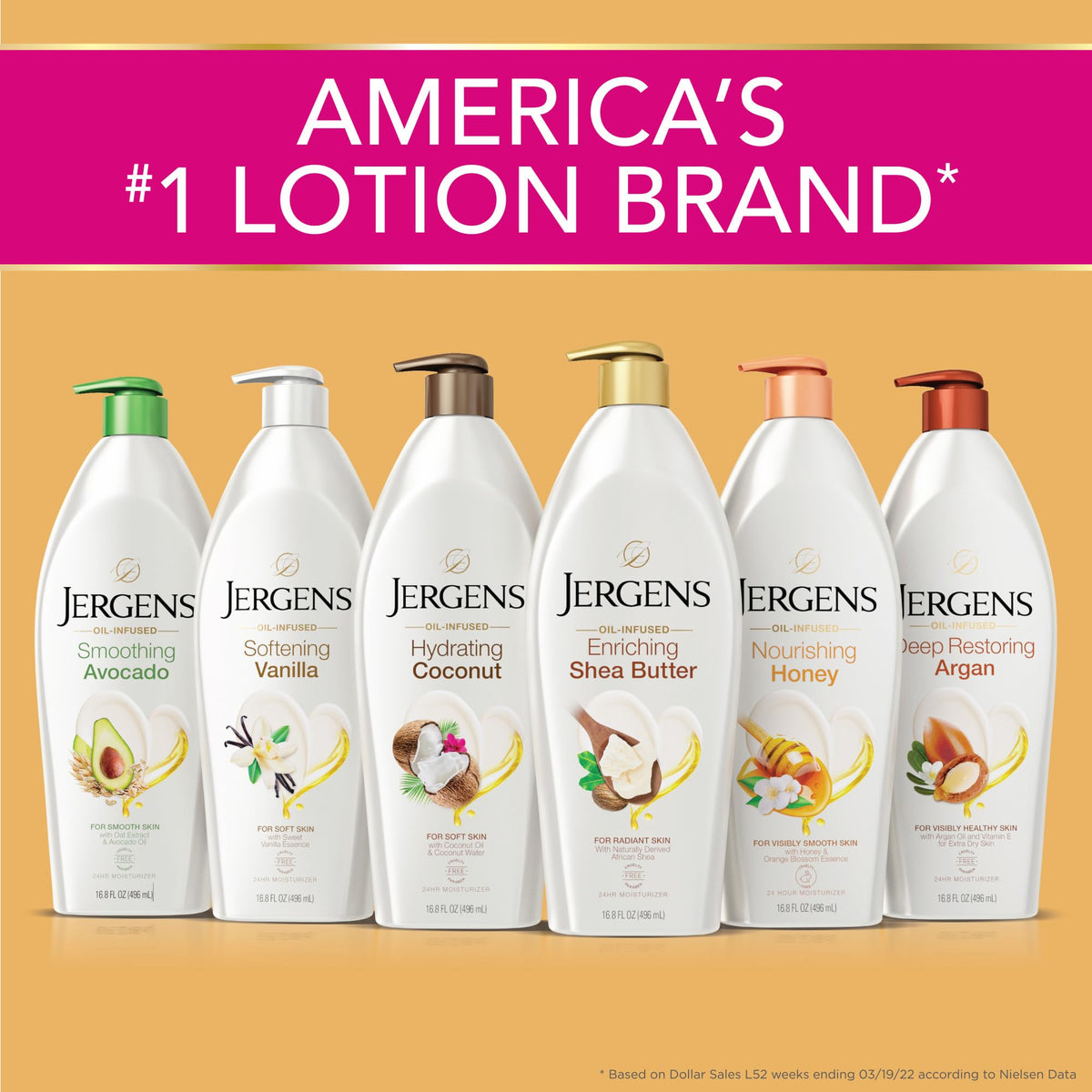 Applying Jergens on legs to show moisturized, smoother skin after use