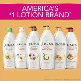 Applying Jergens on legs to show moisturized, smoother skin after use