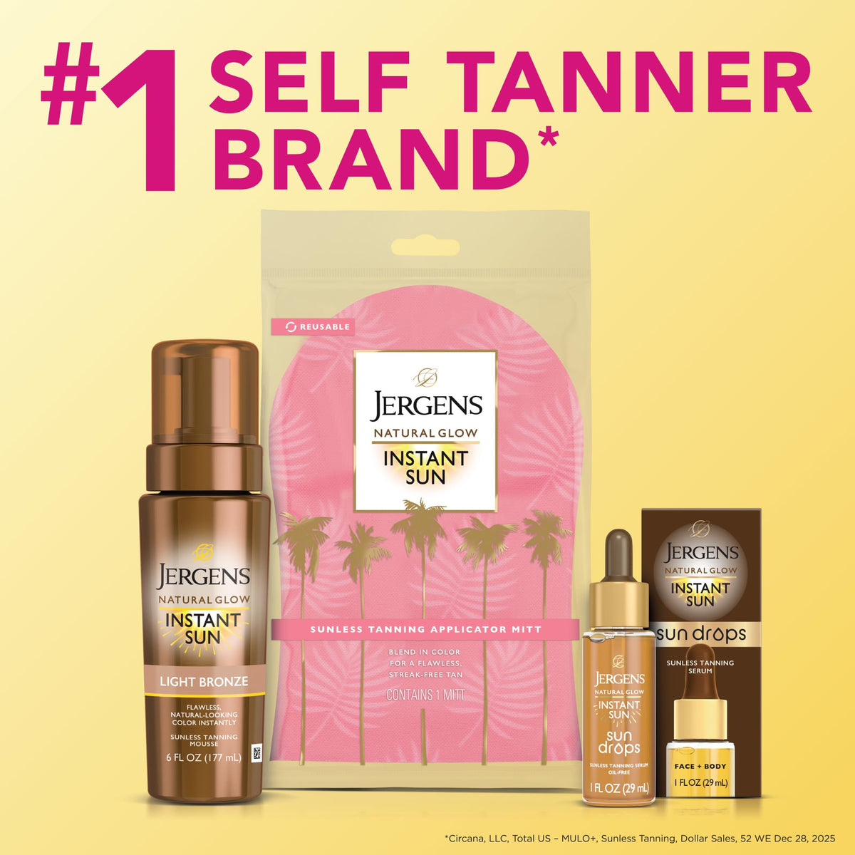 Jergens instant sun two-pack boxed set, ideal for replenishing supply