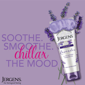 Jergens applying body butter to hand for quick absorption and softness