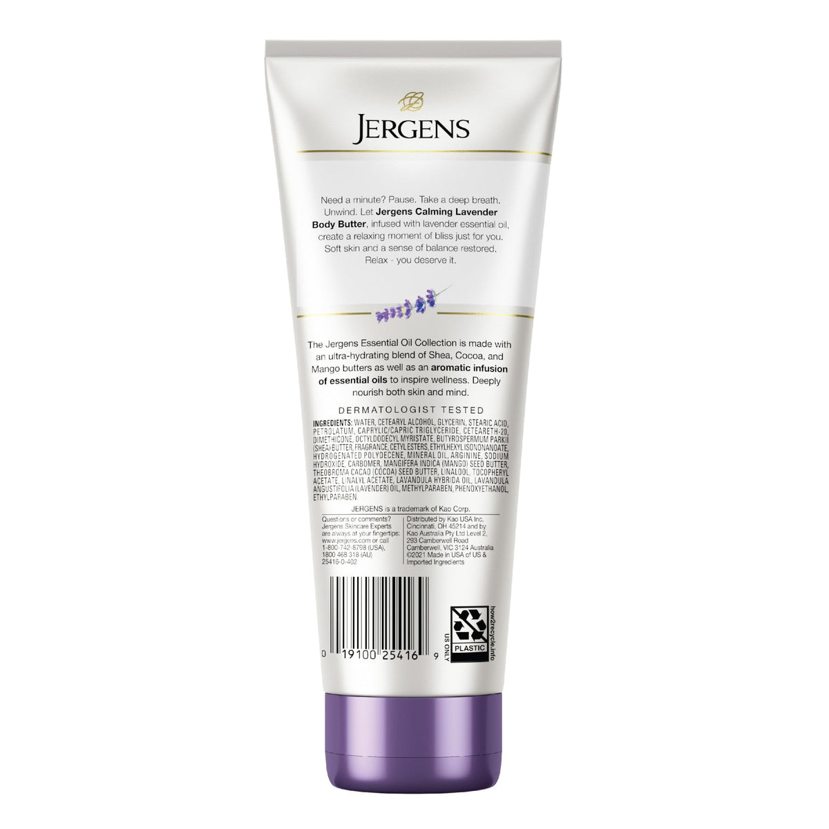 Jergens cream spread on skin showing rich formula and long-lasting moisturization benefit