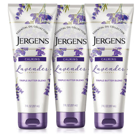 Jergens front packaging showing lavender body butter and calming scent benefit