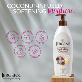 Jergens lotion applied on arm demonstrating quick absorption and hydration