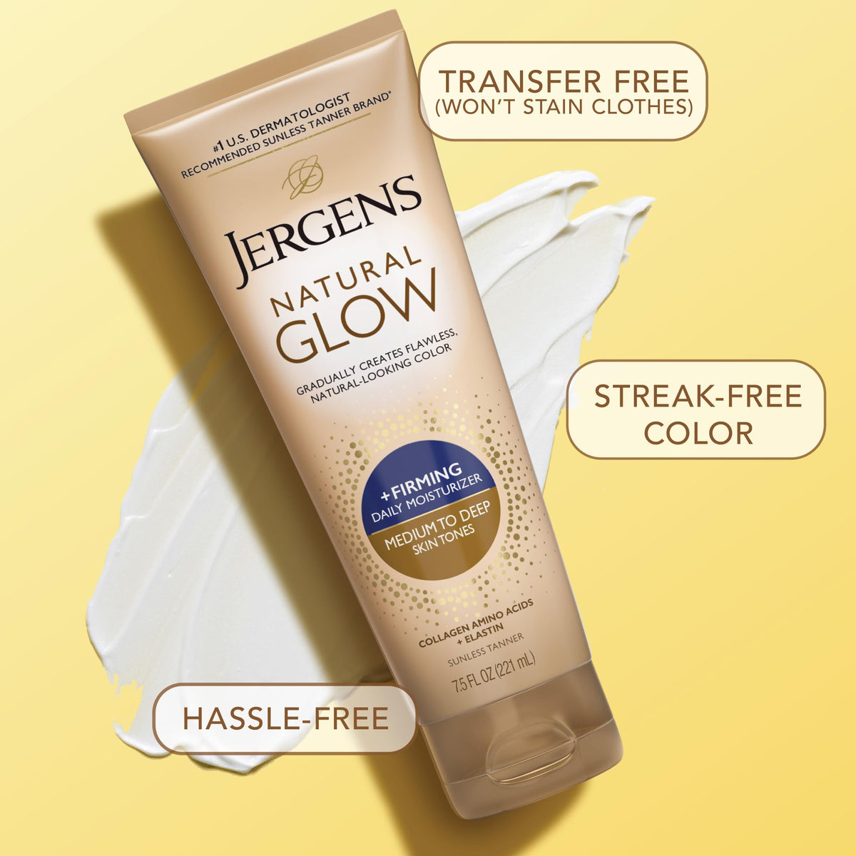 Jergens bottle on bath shelf in lifestyle scene for daily-use convenience