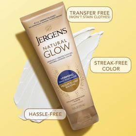 Jergens bottle on bath shelf in lifestyle scene for daily-use convenience