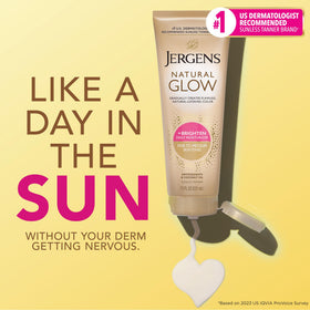 Jergens lotion texture on palm dispensed, showing smooth moisturizing benefit