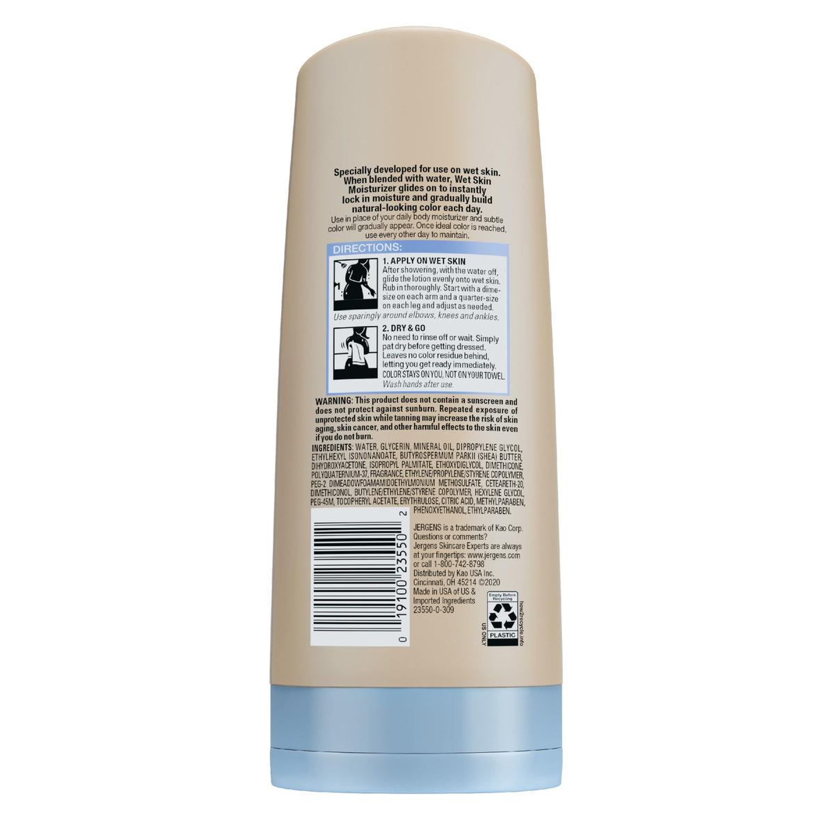 Jergens gradual tan result on fair to medium skin showing natural glow