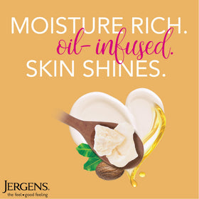Jergens pump dispensing lotion illustrating easy one-handed use advantage