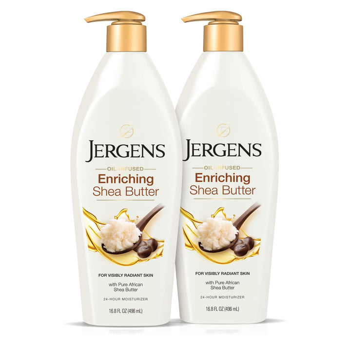 Jergens bottle front packaging showing product and scent for visible hydration
