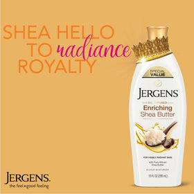 Jergens close-up of lotion texture on fingertip demonstrating quick absorption benefit