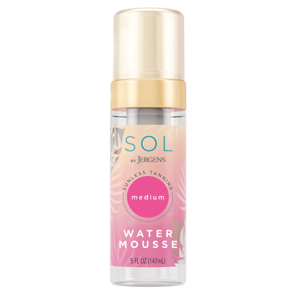 Jergens SOL front packaging showing bottle design and medium shade benefits