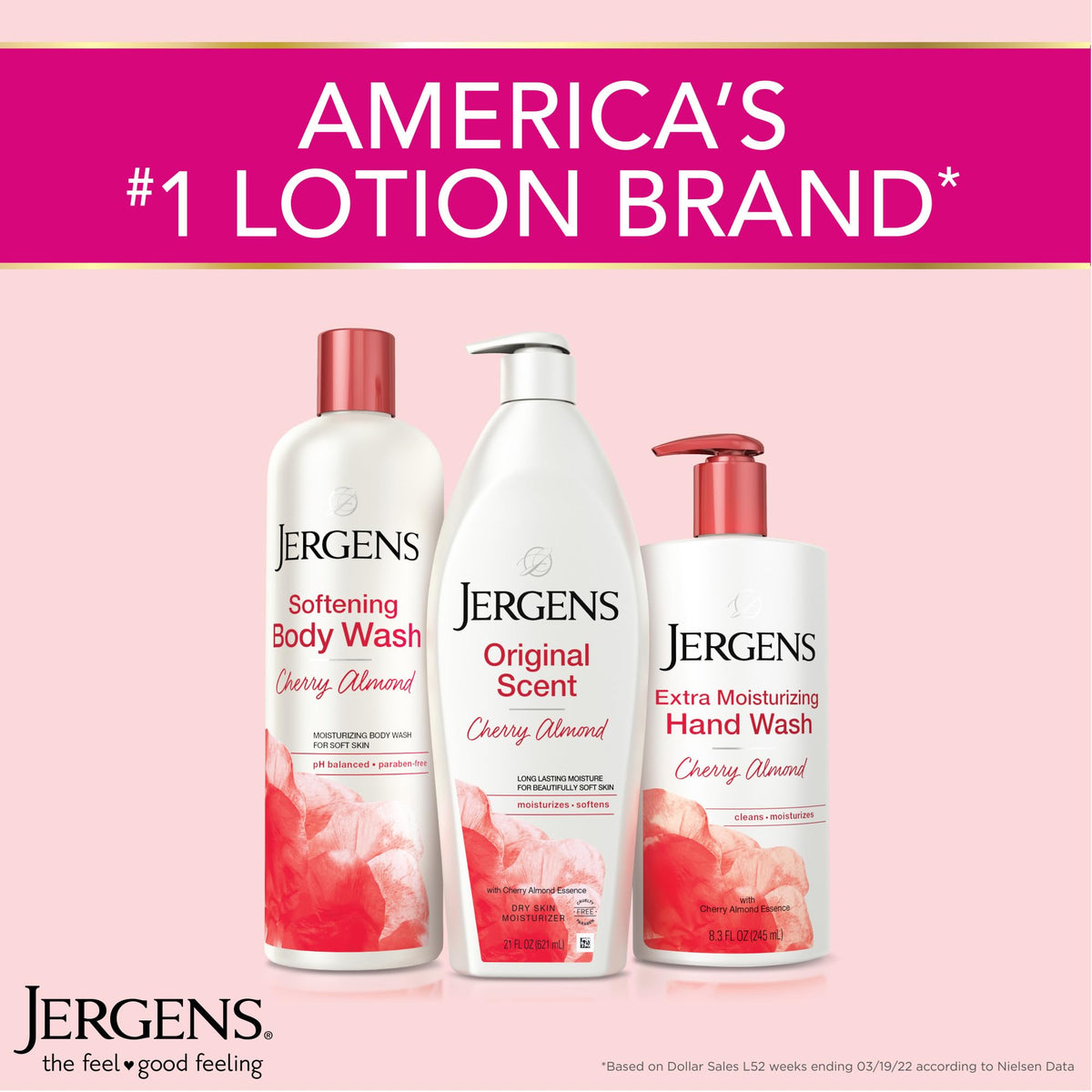 Jergens three-pack arrangement displaying value purchase and stock-up convenience