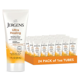 Jergens travel bottle front packaging showing brand and convenient size