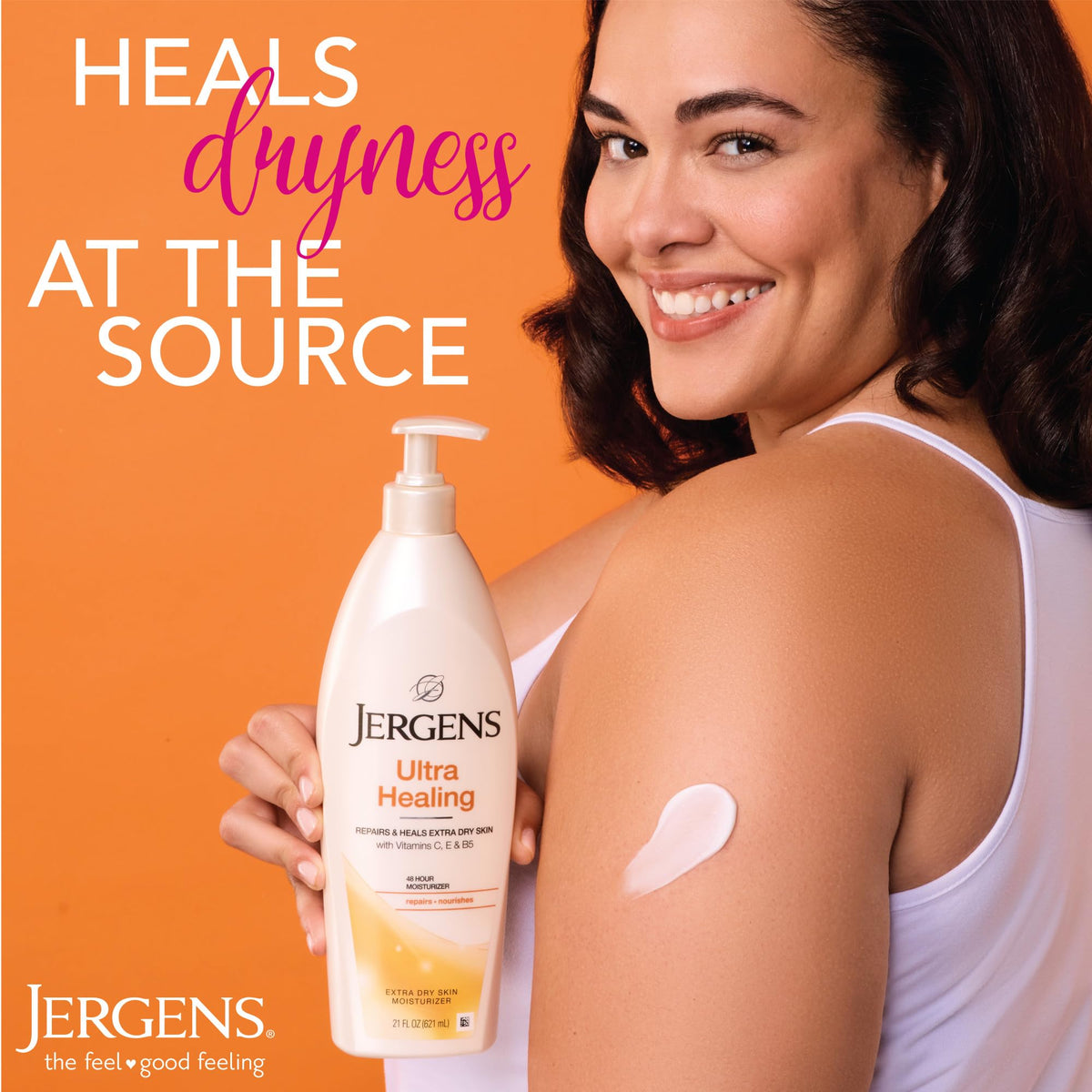 Jergens lotion used on heels and elbows to soften rough areas