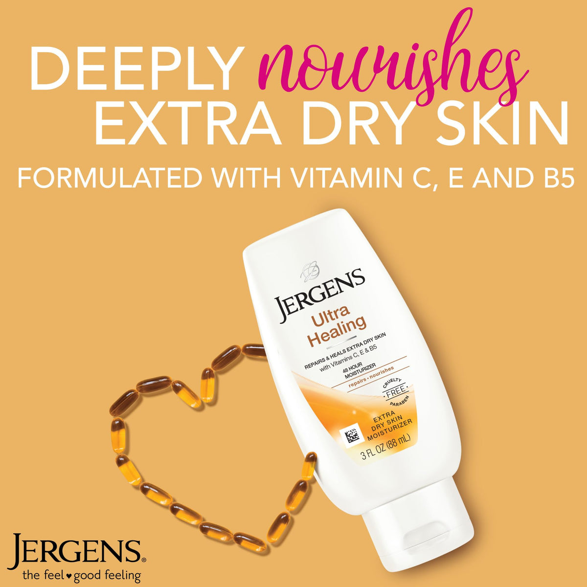 Jergens open cap with lotion dispensing to show quick application convenience