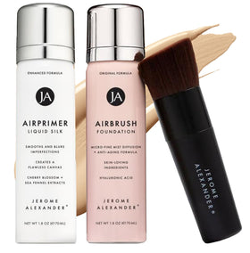Jerome Alexander front packaging showing full airbrush kit benefits