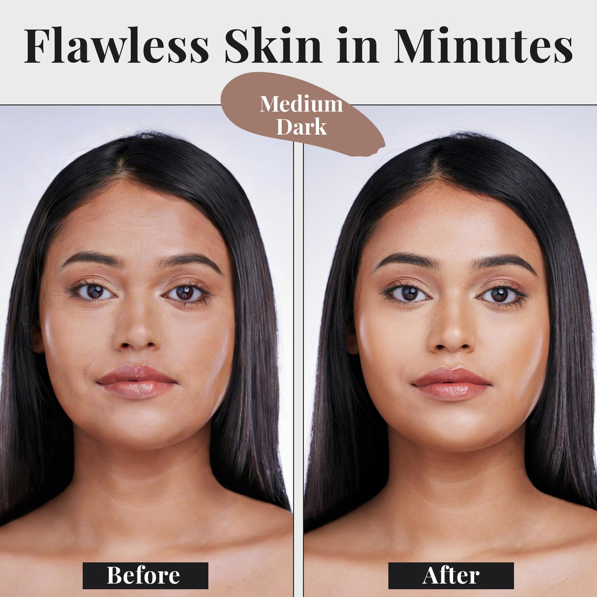 Jerome Alexander foundation blended on hand, illustrates smooth natural finish