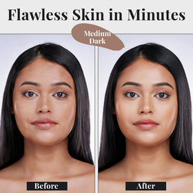 Jerome Alexander foundation blended on hand, illustrates smooth natural finish