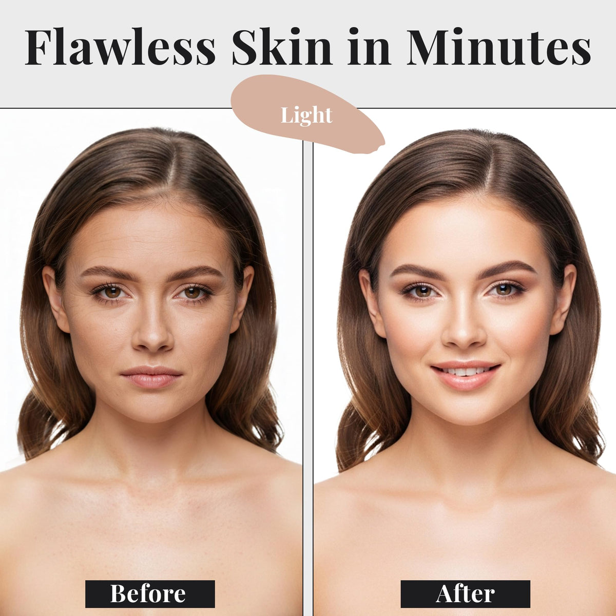 Jerome Alexander color transition demo showing white-to-skin matching benefit