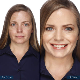 Jerome Alexander foundation stick used to contour cheek showing sculpting benefit
