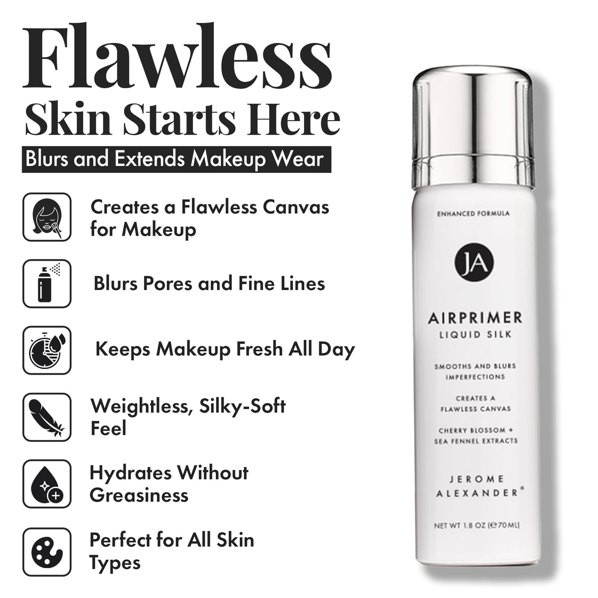 Jerome Alexander LiquidSilk Air Primer close-up smoothing pores