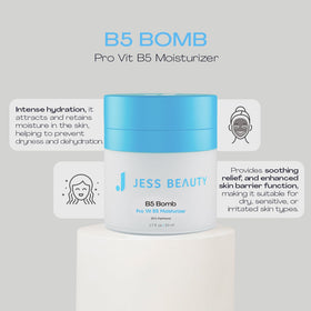 JESS BEAUTY cream texture close-up highlighting lightweight, fast-absorbing hydration