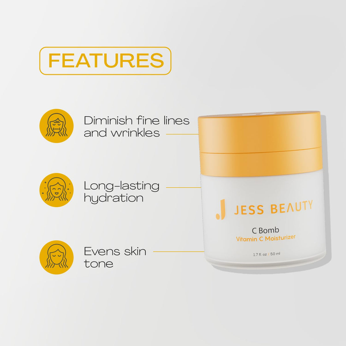 JESS BEAUTY pump dispense detail for easy hygienic application