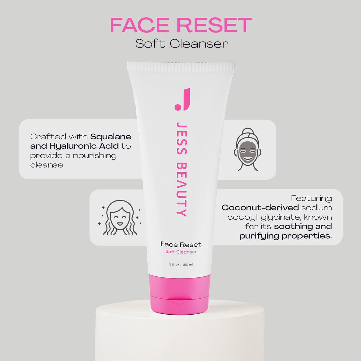 JESS BEAUTY gel texture closeup illustrating lightweight, hydrating formula