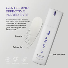 JESS BEAUTY serum in hand showing 1 fl oz size for accurate scale