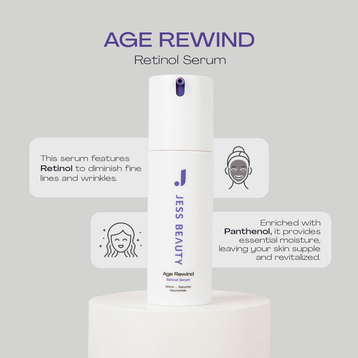 JESS BEAUTY pump detail highlighting easy dispensing and controlled use