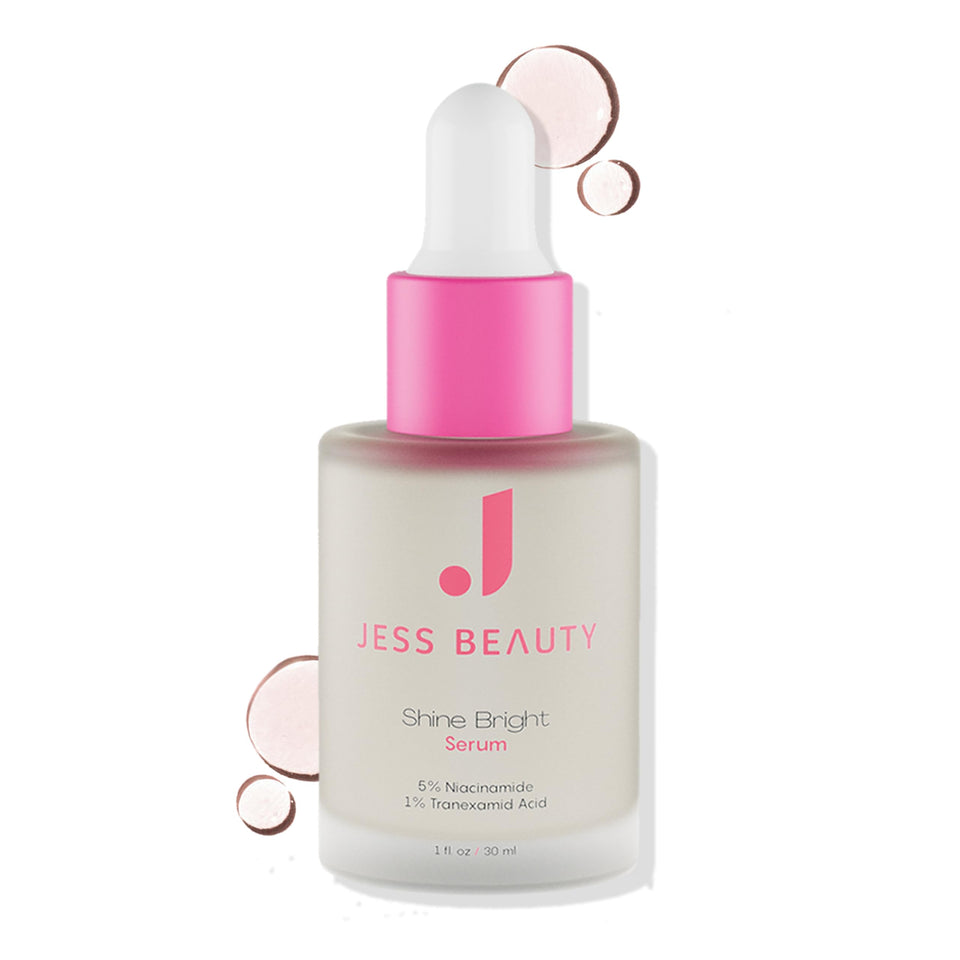 JESS BEAUTY front bottle showing 1 fl oz and brand for brightening benefits