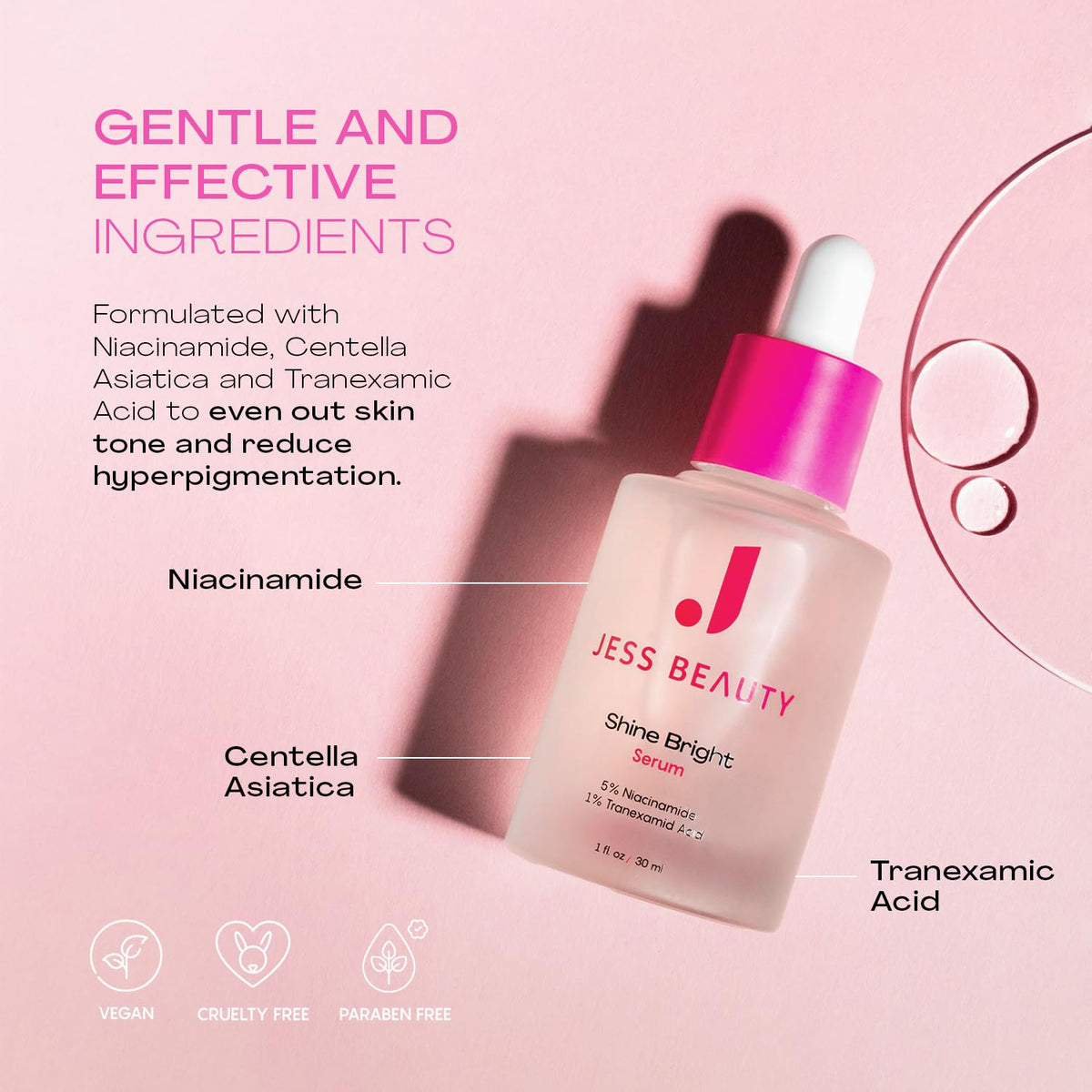 JESS BEAUTY centella asiatica ingredient close-up for soothing benefits