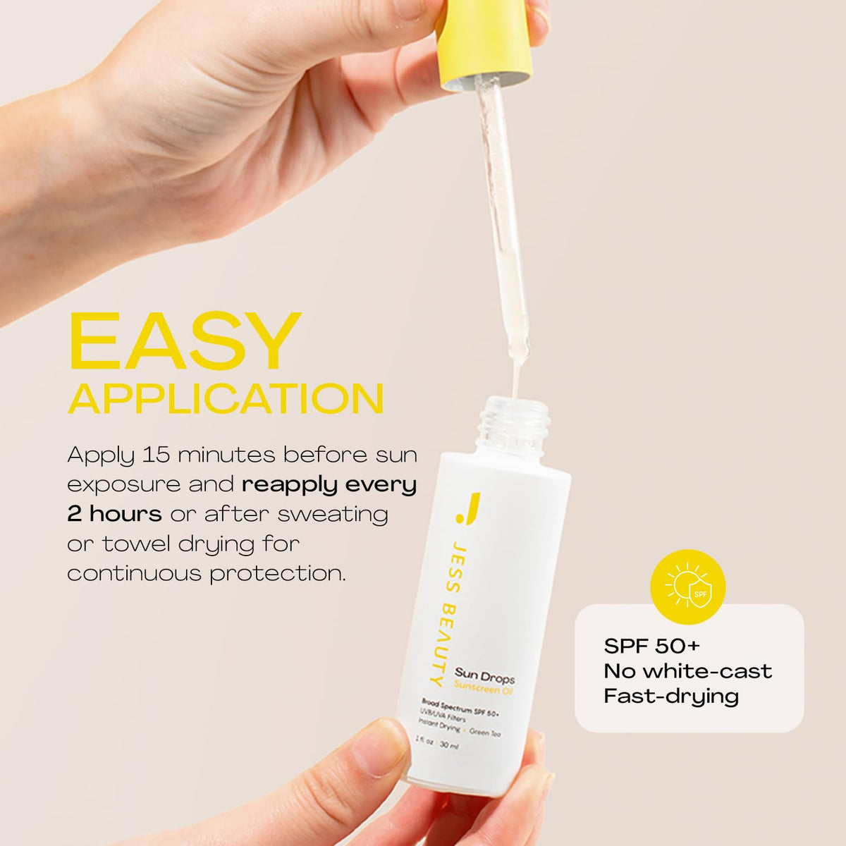 JESS BEAUTY applied under foundation showing compatibility and radiant look
