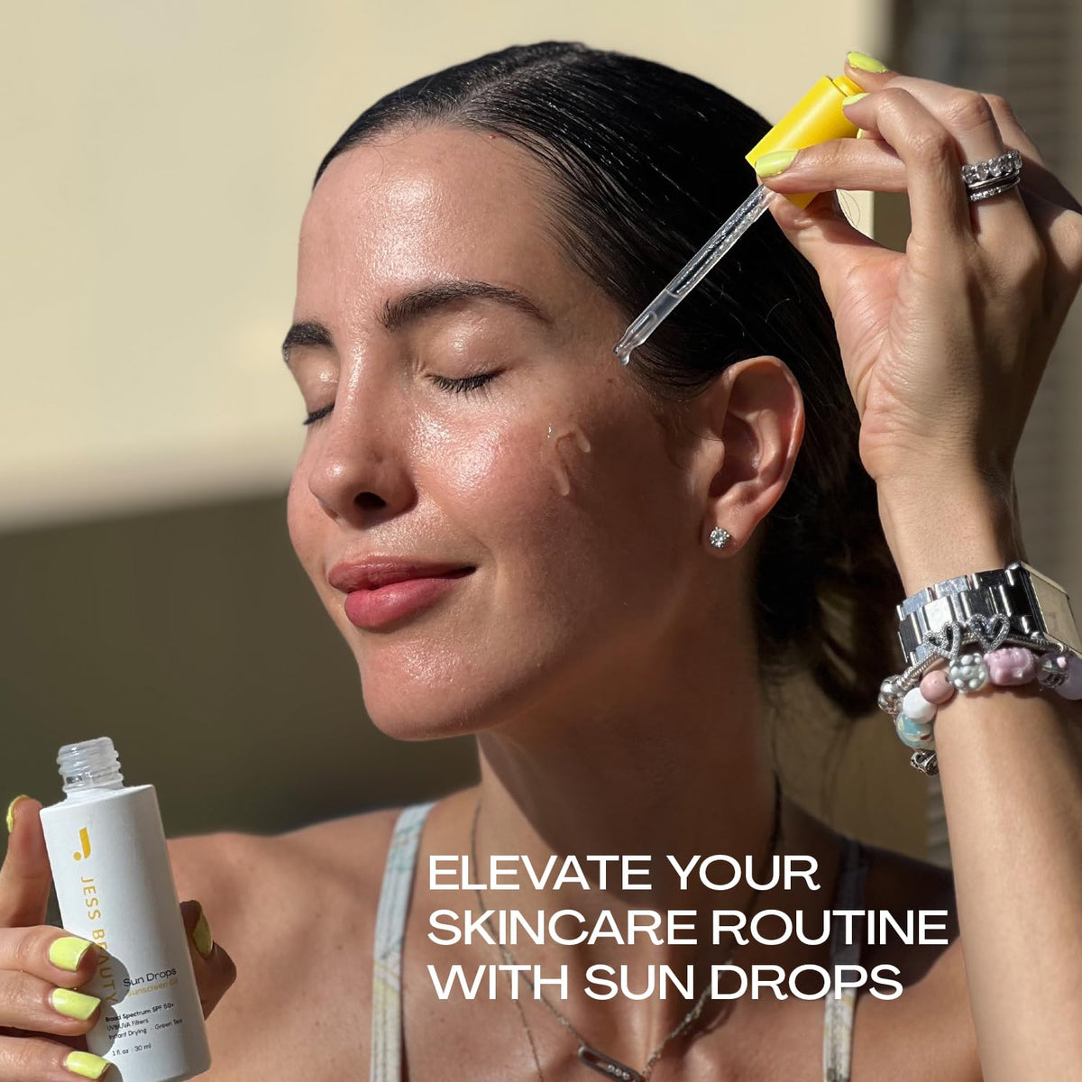 JESS BEAUTY in travel bag conveying portable SPF protection convenience