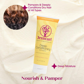 Jessicurl applied in shower on wet curly hair demonstrating ease