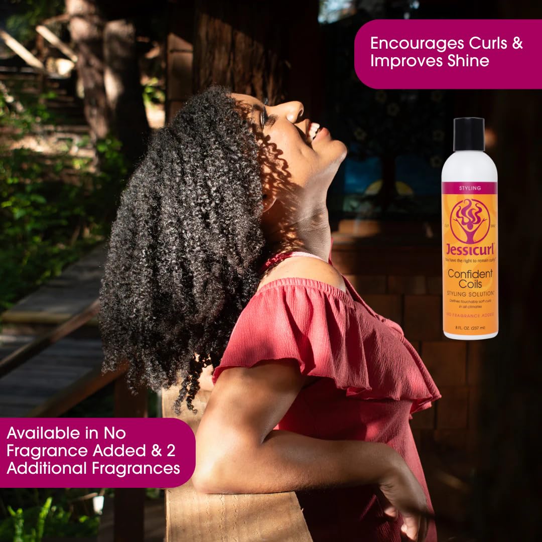 Jessicurl on model with defined curls demonstrating frizz control and soft shine
