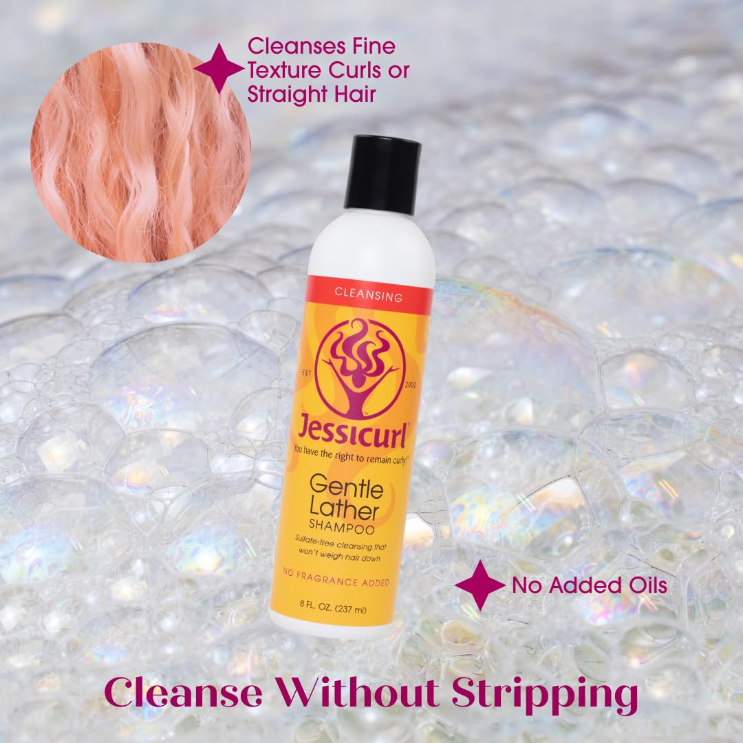 Jessicurl in use applying to wet hair showing easy massage and manageable detangling