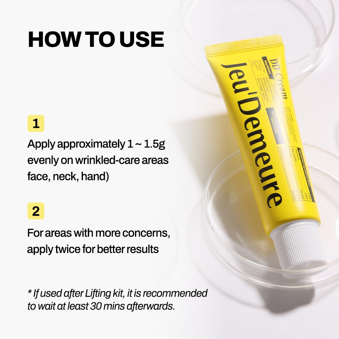 JEU'DEMEURE layered under makeup demonstrating compatibility