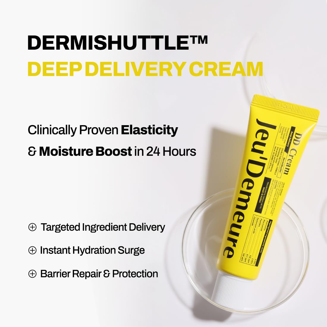 JEU'DEMEURE cream texture close-up demonstrating smooth hydration